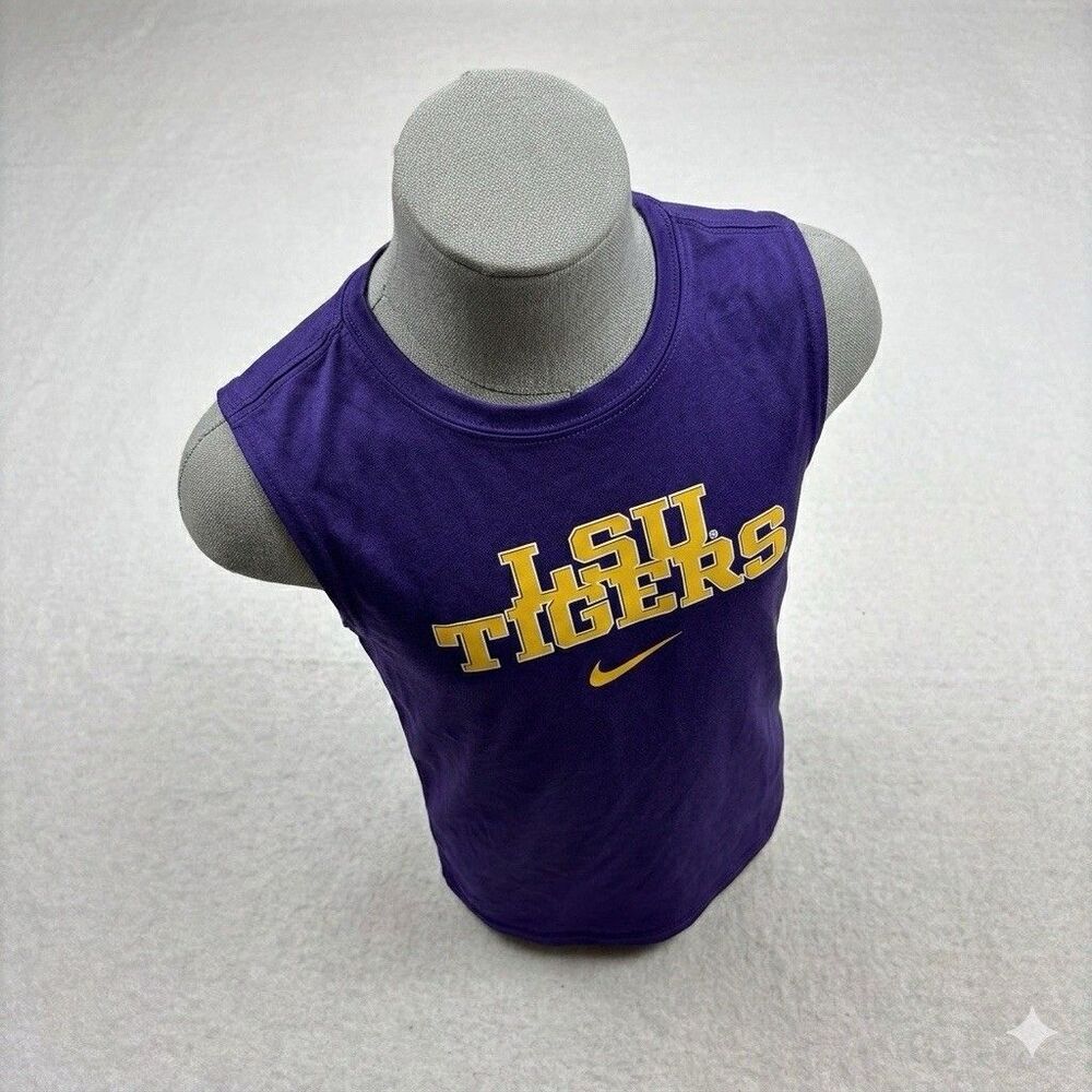 Nike LSU Tigers Dri-FIT Sleeveless Shirt Tank Top Purple Youth Medium M Boys
